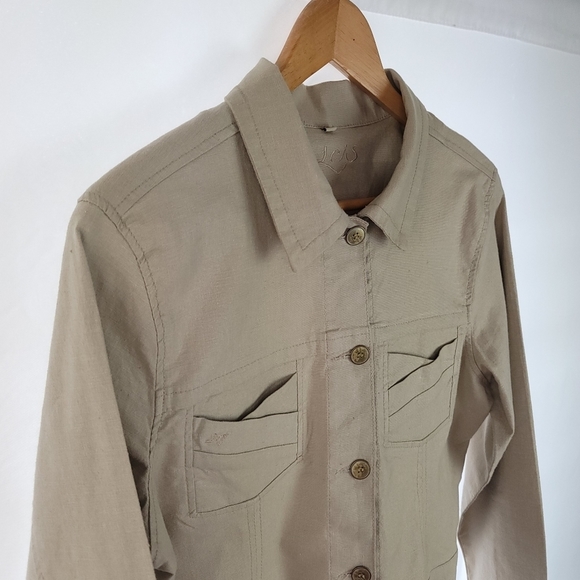 J. Mclaughlin Linen Button Up Shirt Jacket Sz M - Picture 3 of 13